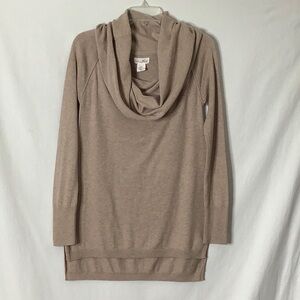 Shrinking Violet Beige Cowl Neck Knit Sweater Top Size M